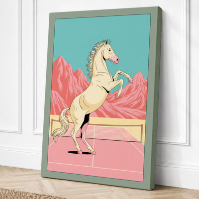 Rearing Horse Modern 1 Piece Wrapped Canvas Wall Art
