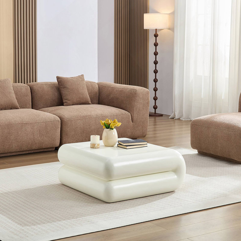 Table basse en fibre de verre FRP, Blanc