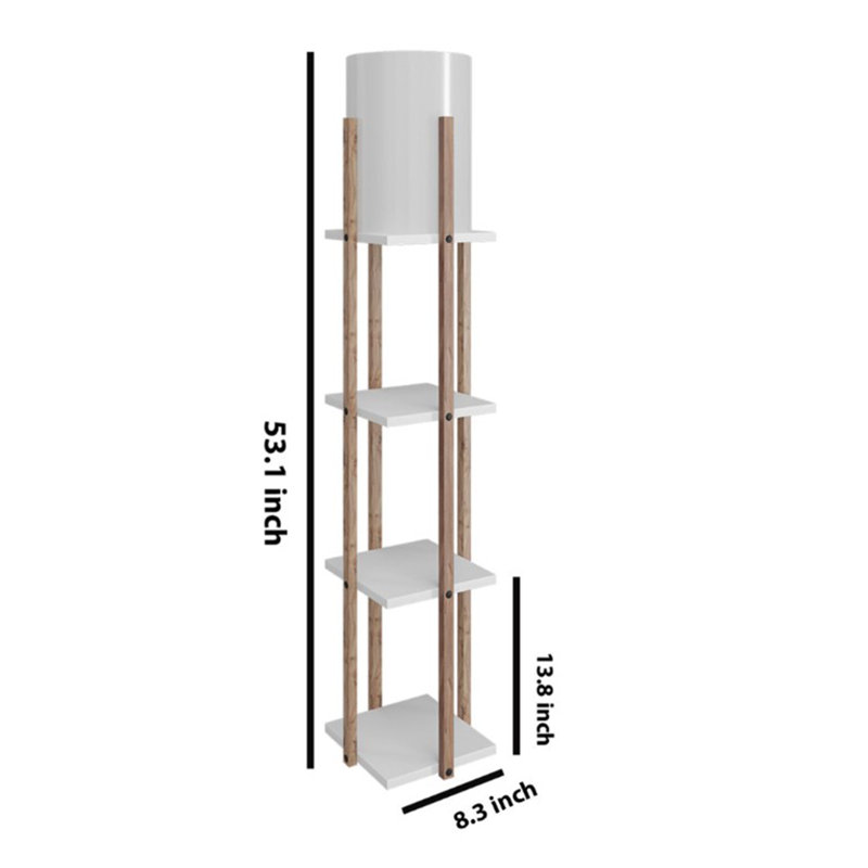Zaynah 53" Column Floor Lamp, Natural/White