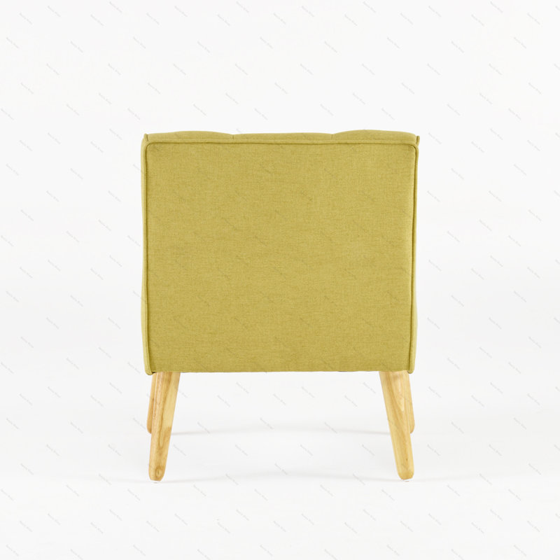 Alcide Tufted Armchair, Yellow Fabric