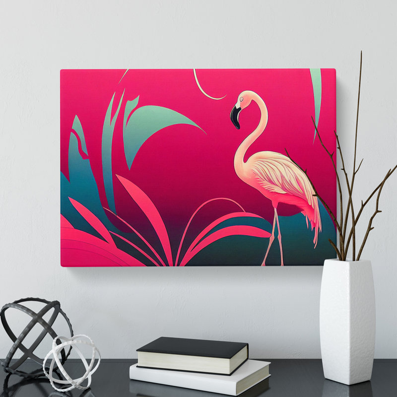 Spectacular Flamingo Abstract - Wrapped Canvas, 50cm H x 76cm W x 3cm D