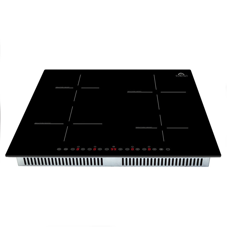 Plaque de cuisson à induction 24 po Forno Alta Qualita Parco, 4 zones, 7200 W, commande tactile, 9 niveaux de puissance