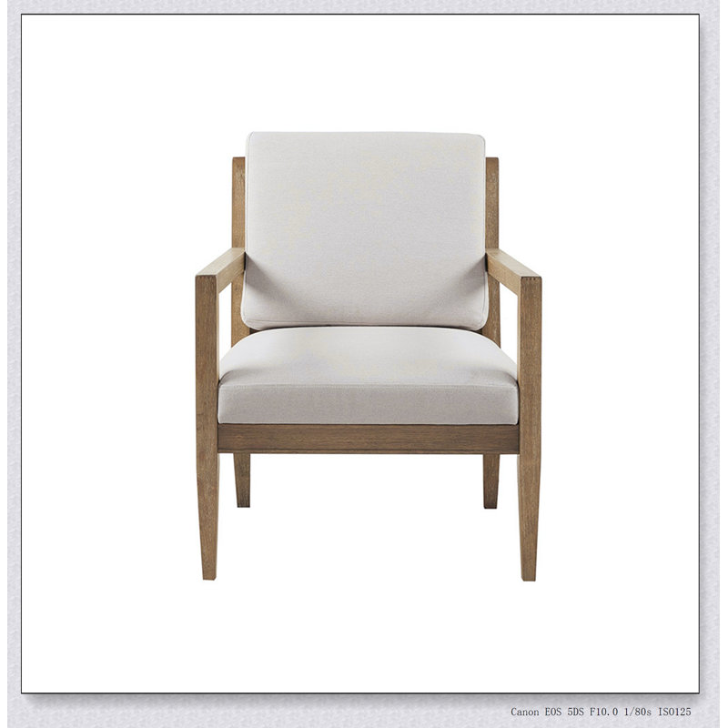 Fauteuil ivoire en polyester à 4 pieds