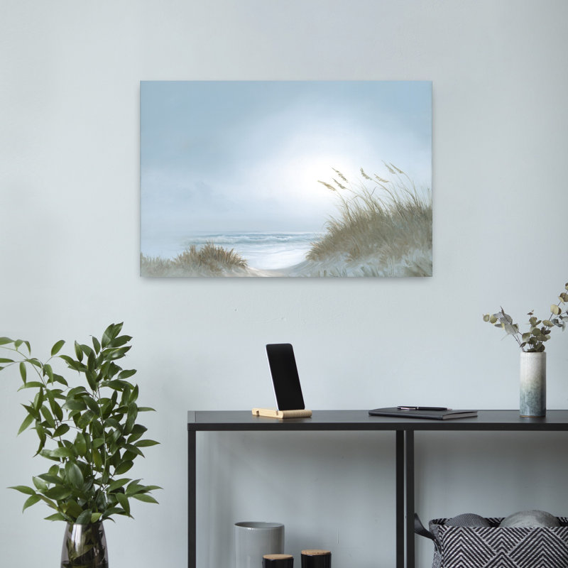 Misty Morning Dunes, art côtier abstrait, H 16 po x l 24 po