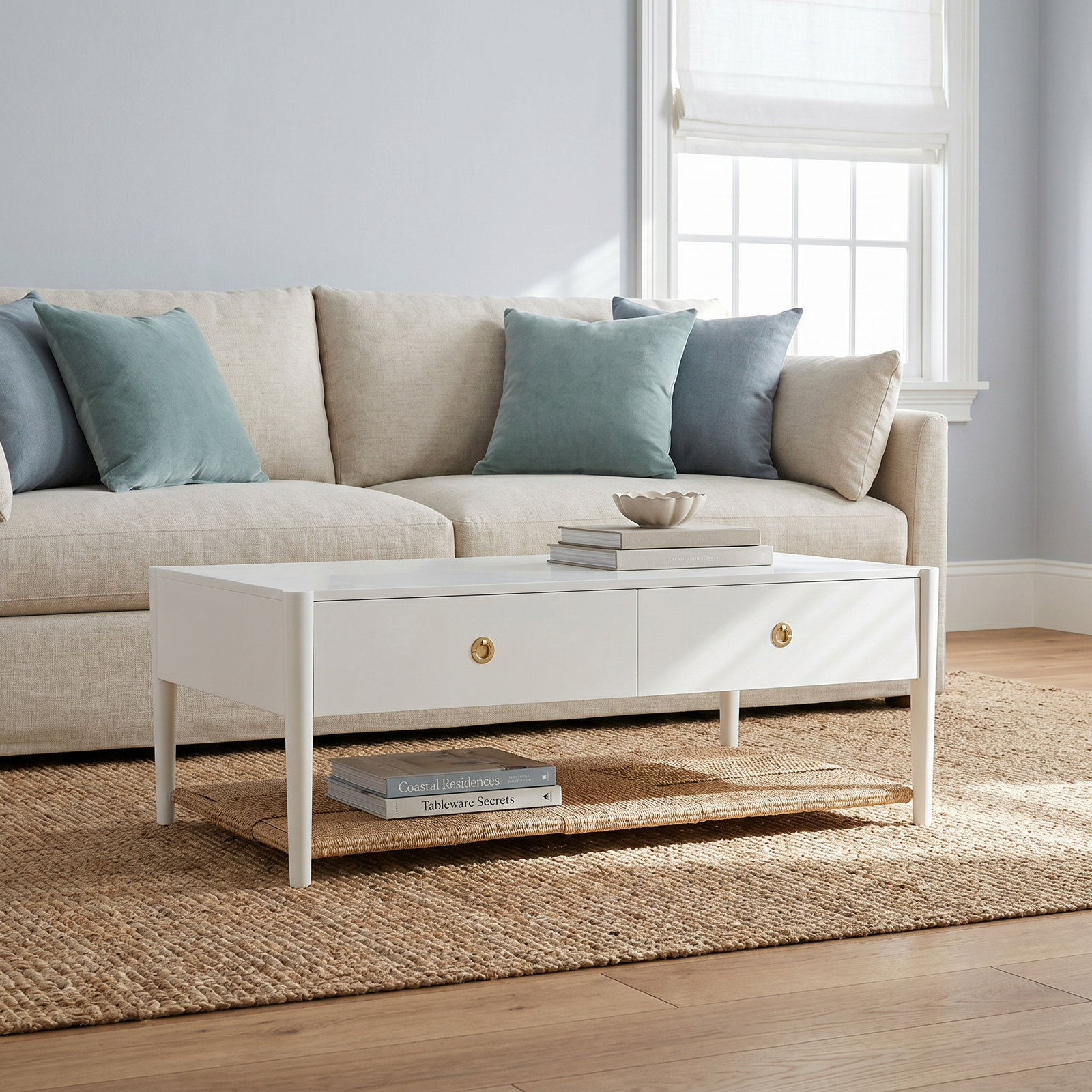 Madeline 47" Coffee Table, White