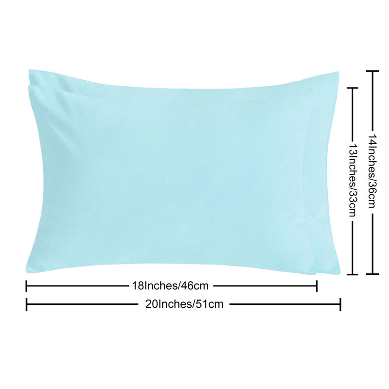 Two piece set of brushed ultra fine fiber zipper pillowcase, Aqua