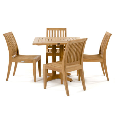 Outdoor 5 - Piece Teak Dining Set