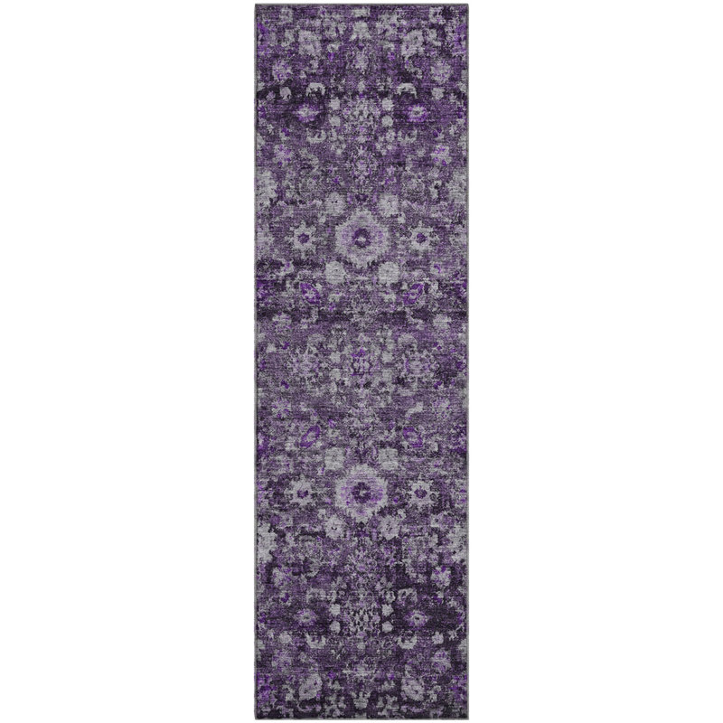 Premium Machine Washable Cerrito Purple Rug, Runner 2'3" x 7'6"