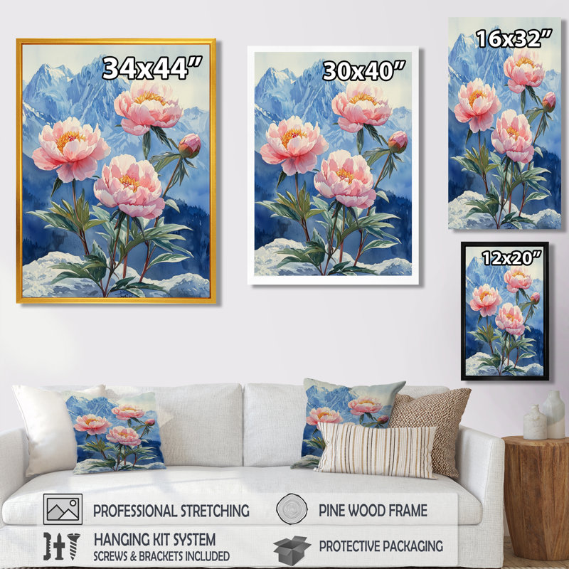 Beatley - reproduction d'art sur toile florale, H 20 po x l 12 po, Reproduction encadrée d'une seule photo