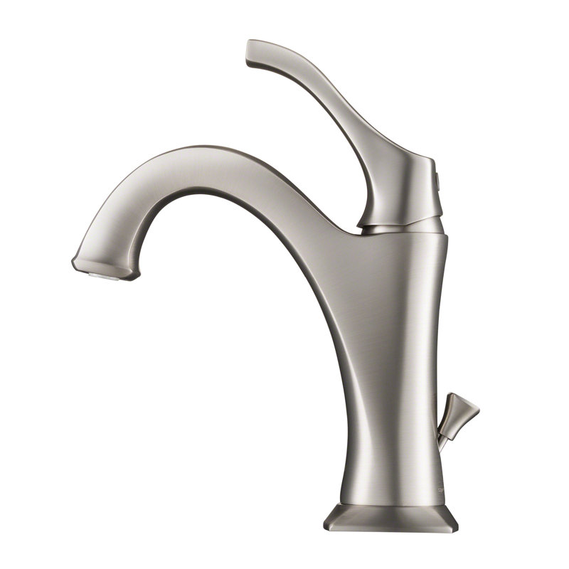 Robinet de lavabo de salle de bain monotrou à une poignée avec bonde et applique pour le comptoir Kraus Arlo