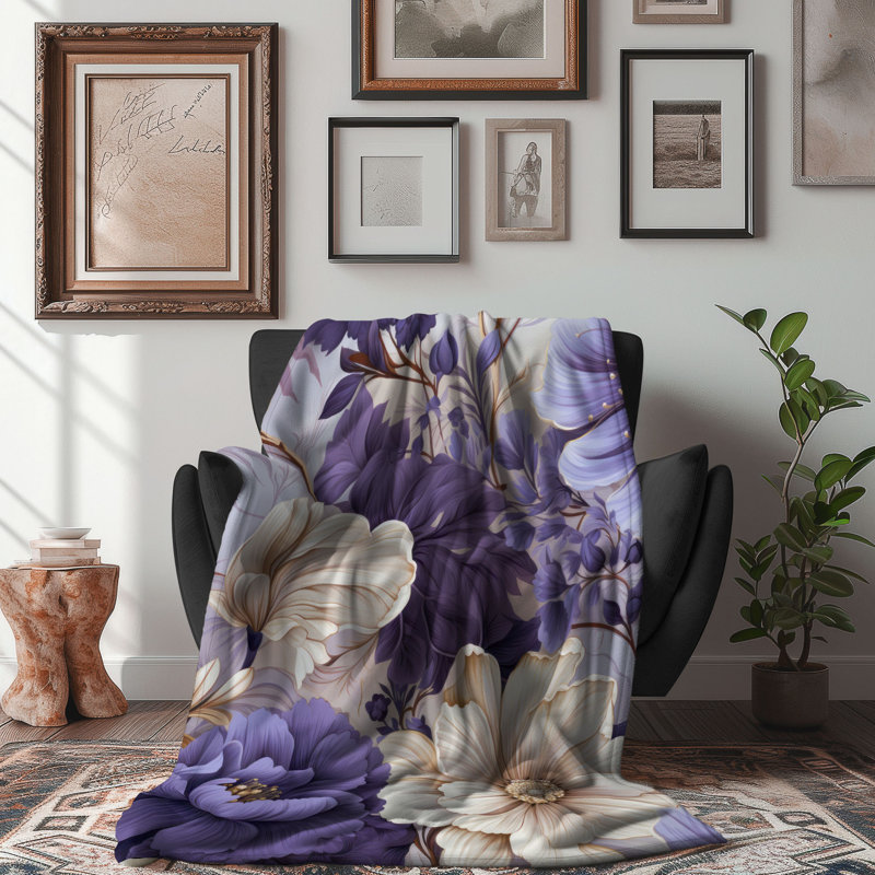 Mauve 1 pièce - Couverture Sherpa Premium, Lit simple
