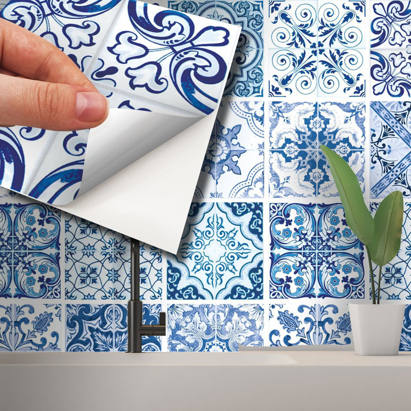 38.1cm W x 38.1cm L PVC Peel and Stick Mosaic Tile