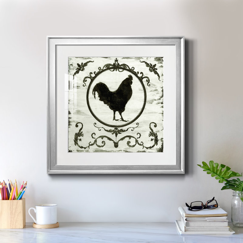 Berkshire Rooster - cadre photo, impression, H 17,5 po x l 17,5 po x P 1,5 po, Papier avec cadre argenté