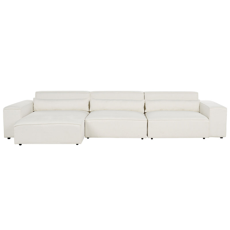 Boleslovas 3 Seater Sofa & Chaise, Right Hand Facing, White