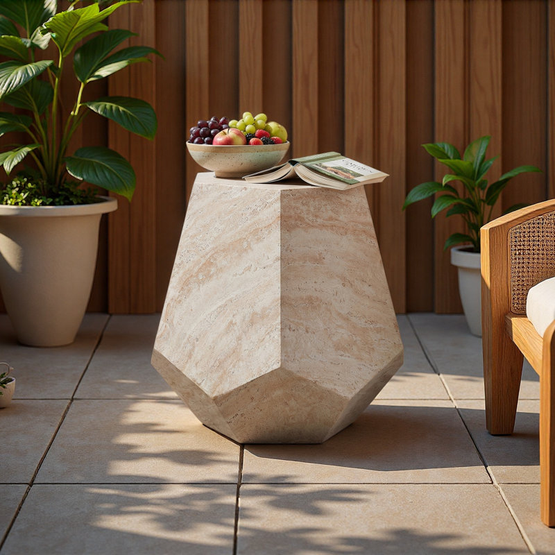 Table d'appoint d'extérieur / d'intérieur en béton léger