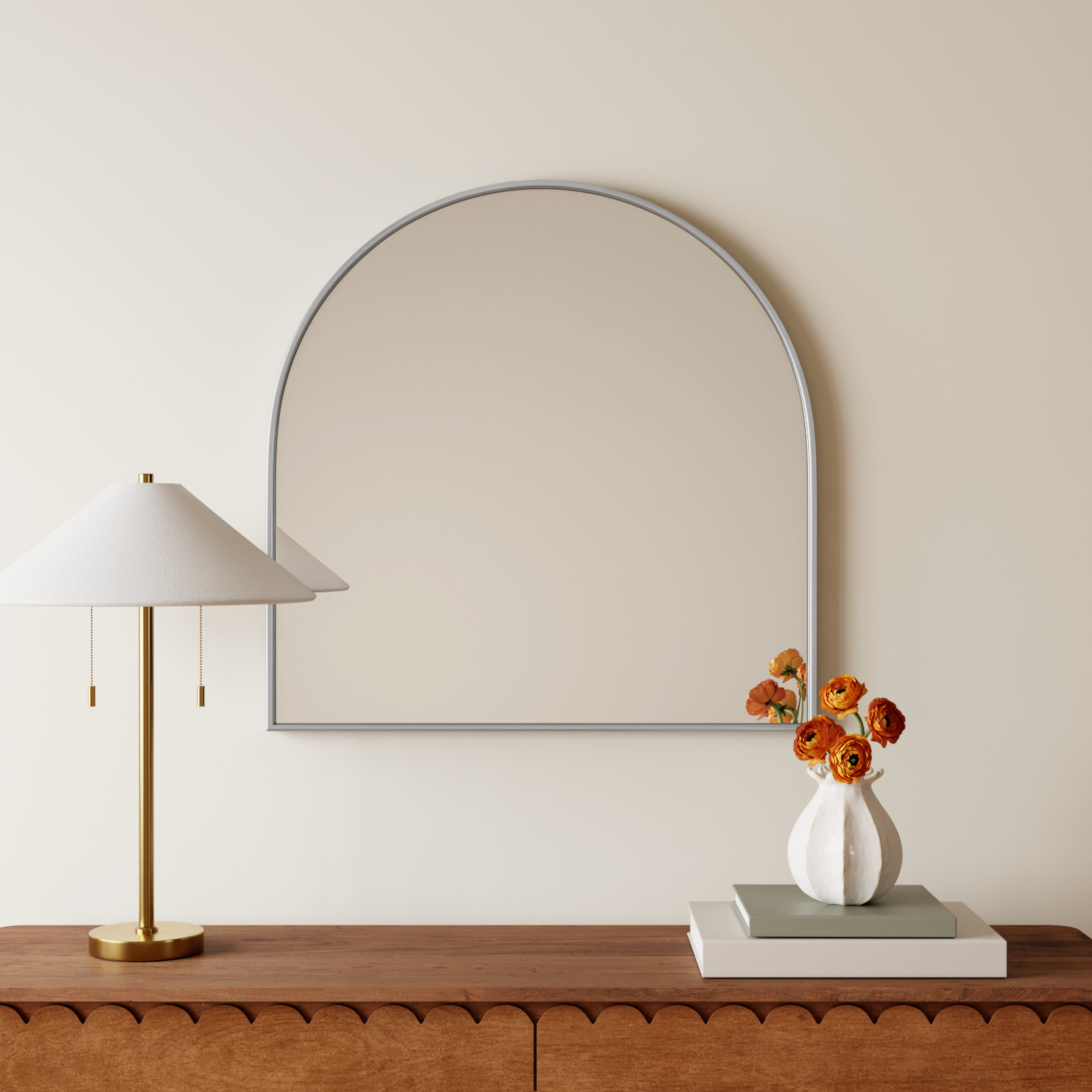 Sabine 36" Accent Mirror, Silver, 30" x 30"