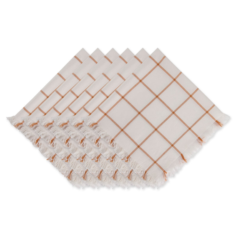 Cahya Cotton Geometric Square Napkin, Honey Gold
