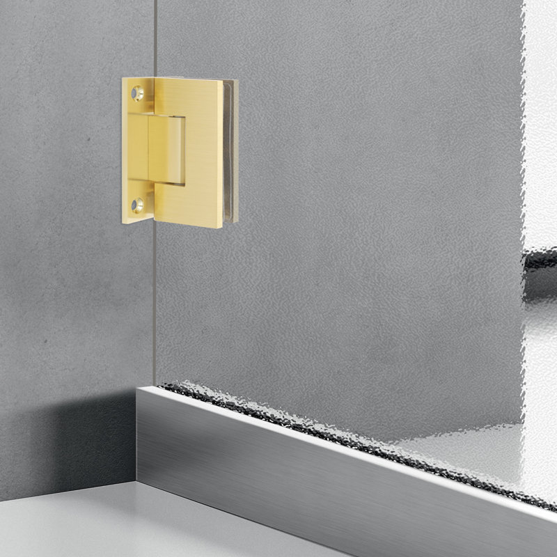 Ensemble d'accessoires de quincaillerie de douche en acier inoxydable comprenant 2 charnières, 2 poignées et 5 pinces de porte dorées