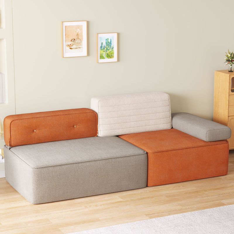 Canapé modulaire à siège profond de 79,9 pouces pour le bureau sans assemblage