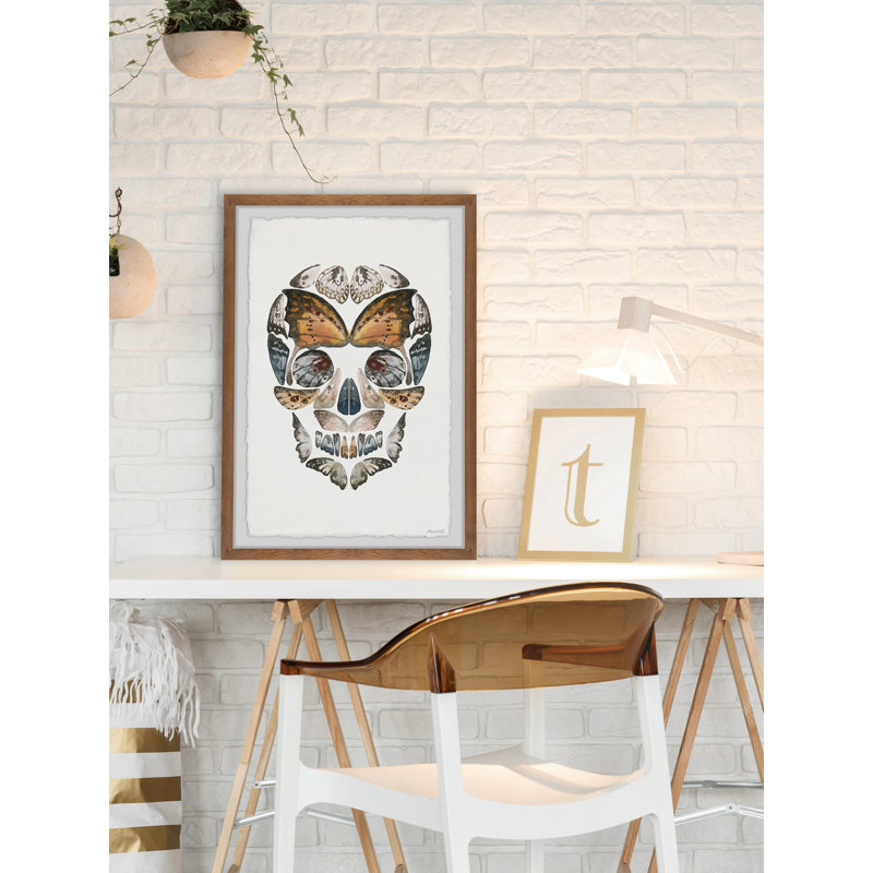 Butterfly Skull - Single Picture Frame Painting, 91 cm H x 61 cm W