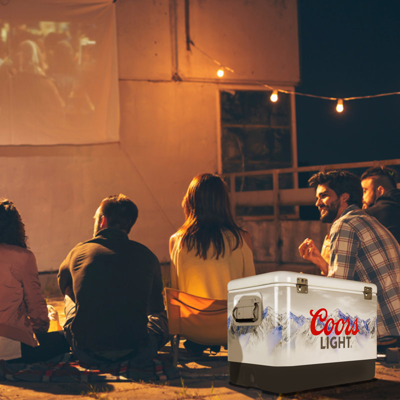 Coors Light 54 Qt. Ice Chest Cooler with Bottle Opener, 85 Can Portable Cooler