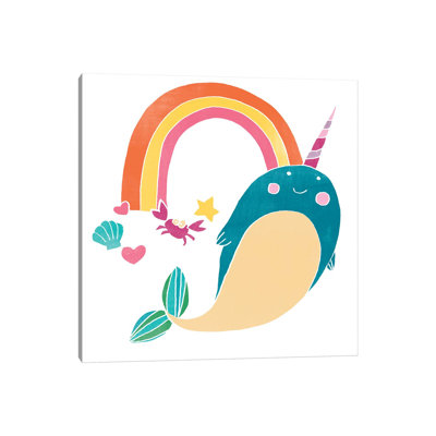 Happy Narwhals IV by June Erica Vess - Wrapped Canvas Print