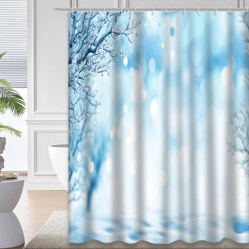Rideau de douche Winter Snow Christmas, L 72 po x l 72 po