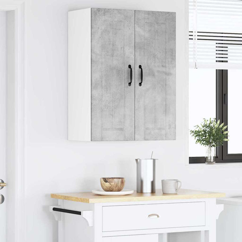 Vidaxl Kitchen Cabinet With Shelf 2 Pcs Concrete Grey 30 X 31 X 80 Cm, Concrete Grey