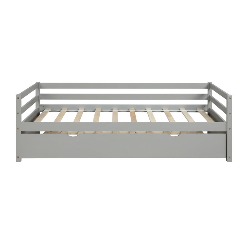 Daybed With Trundle Frame Set, Twin Size, Gray