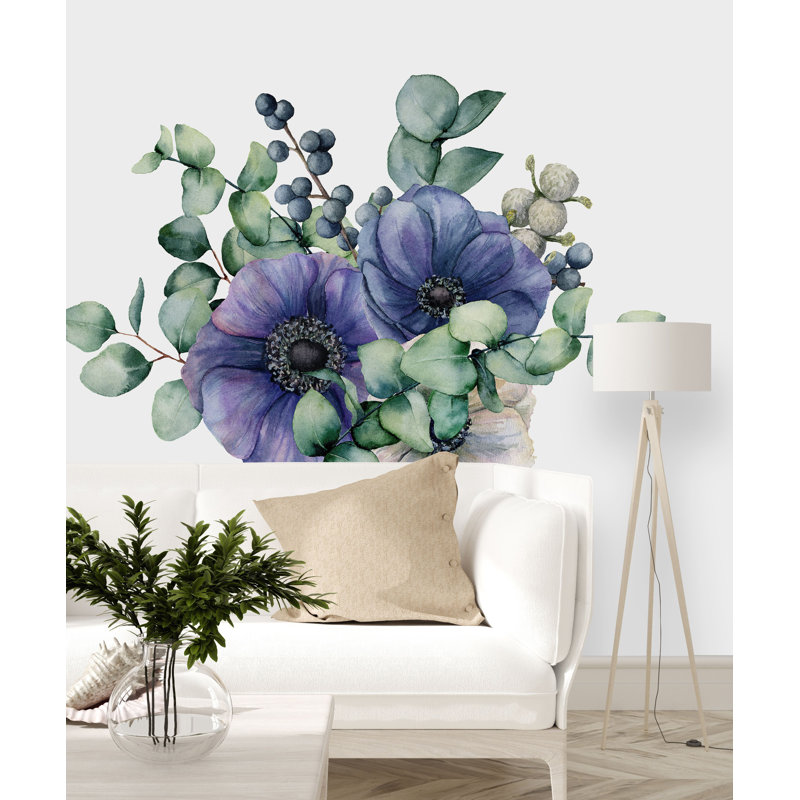 Peel & Stick Floral Wall Mural, 100" W x 100" L