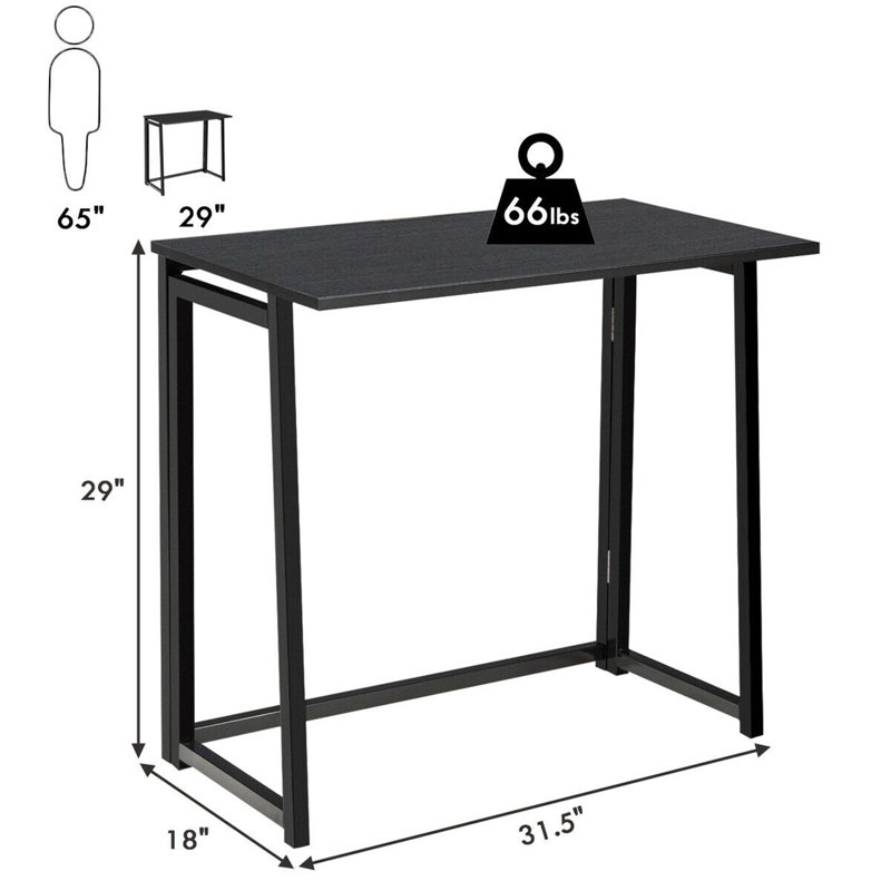 Bureau pliant Anyhia, Noir