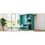 Lit escamotable mural simple avec bibliothèque, armoire supérieure, bureau extensible et rangement latéral-1222547576