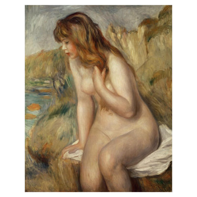 Baigneuse assise sur un rocher par Pierre-Auguste Renoir - Impression Giclée