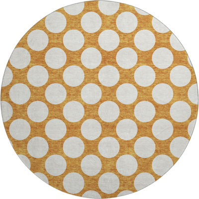 Premium Machine Washable Prisco Orange Rug