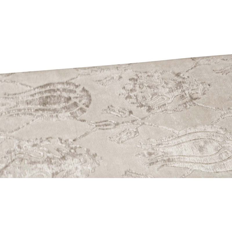 Damask Area Rug in Beige