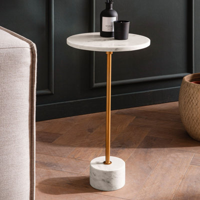 Marble Top Round Side Table