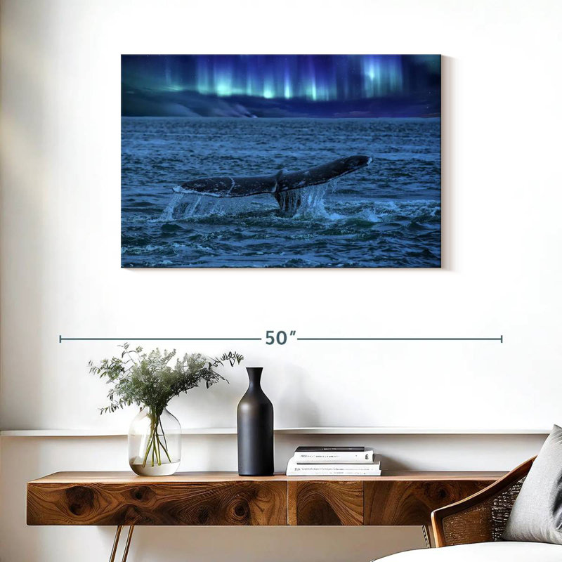 Brampt Aurora Borealis Whale Tail, 24" H x 36" W