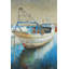 Bateau de pêche - art mural en toile bleu mer pour la décoration intérieure