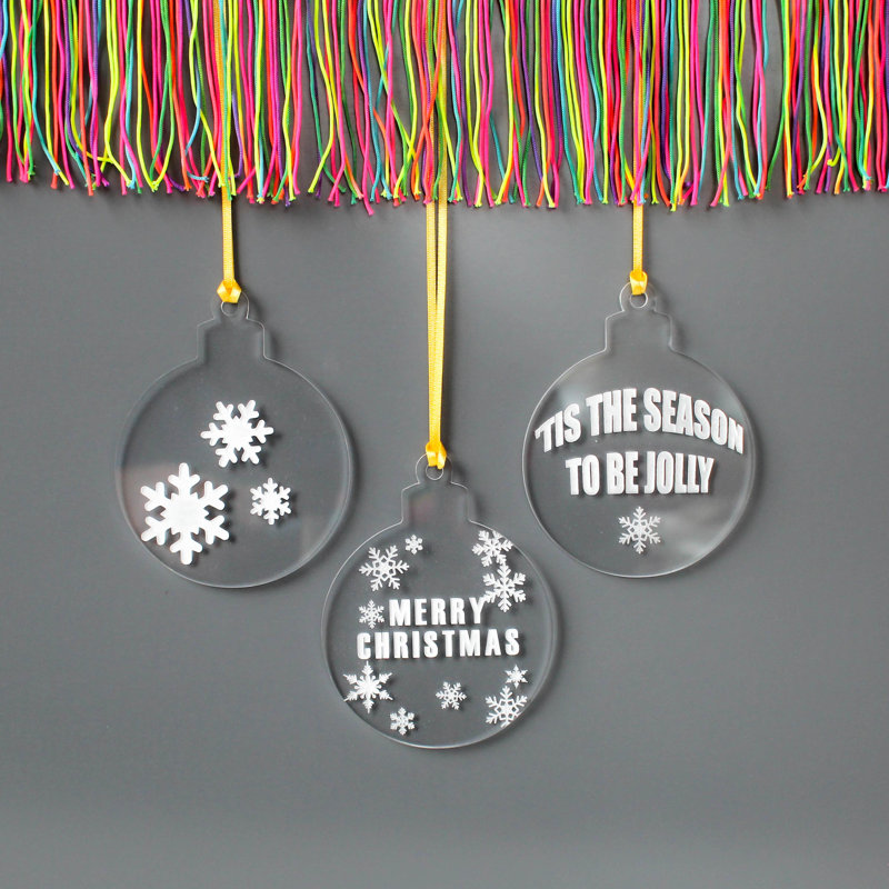 8cm Acrylic Holiday Shaped Ornament