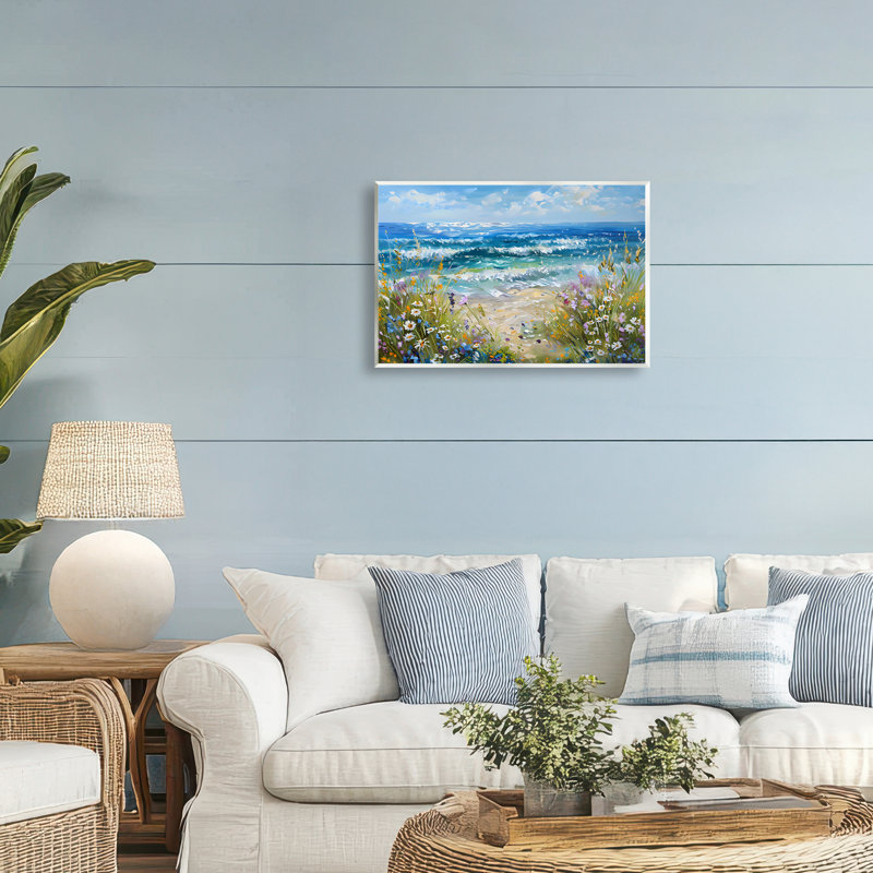 Plaque murale Floral Beach Meadow par Ocean, design Creative Studio, 13 x 19