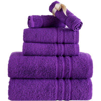 Biskoupky Bath Towels Set for Bathroom Original Turkish Cotton Soft, Absorbent and Premium 2 Bath Towels, 2 Hand Towels, 2 Washcloths