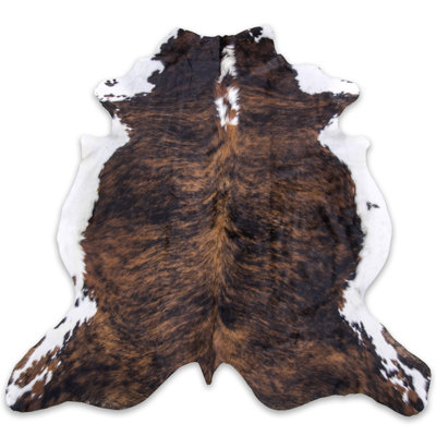 Tapis brun fait main vache Ponce
