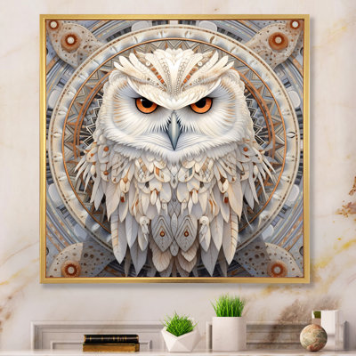 Portrait d'un hibou blanc sur toile