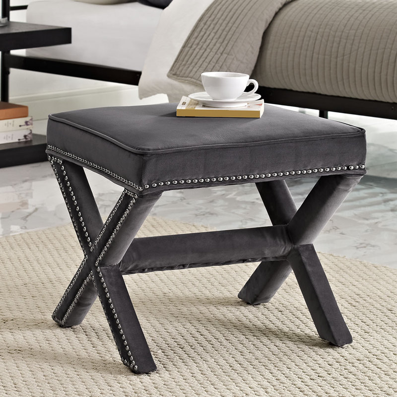 Banc Rivet par Modway, gris