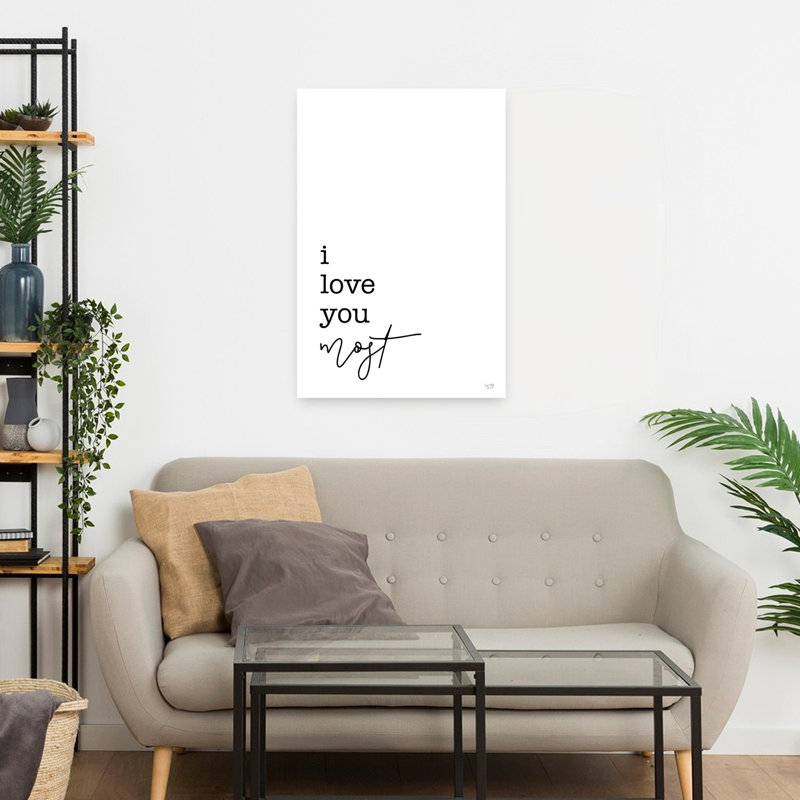 «I Love You», art contemporain abstrait 2 de 2, H 24 po x l 16 po