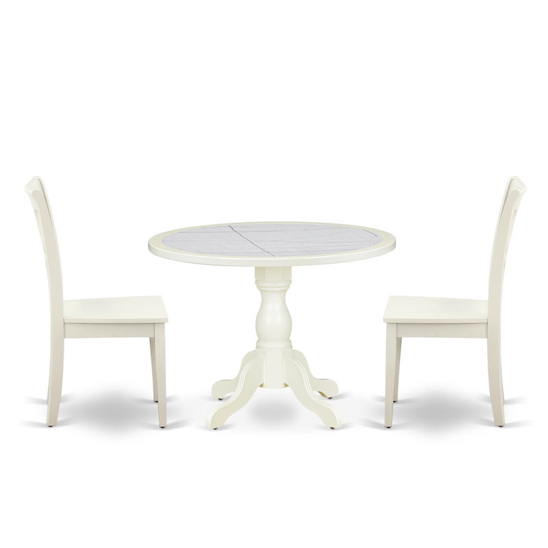 White/White, No, 3 Pieces: Table, 2 Chairs