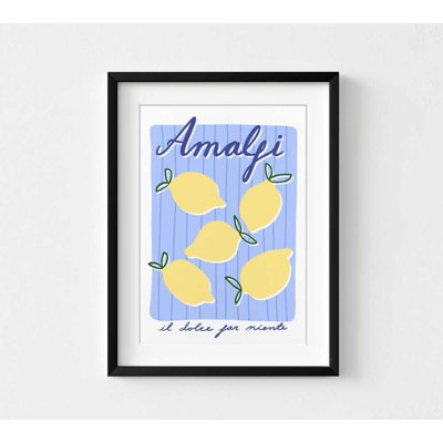 Lemon Bliss Print: Watercolor Style (Various Sizes, Frame Choices)