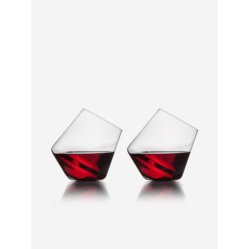 Ice Handmade Crystal Stemless Wine Glass, Clear