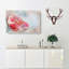 Blossoming Pink Camellia Flower in Abstract - Wrapped Canvas-55315877