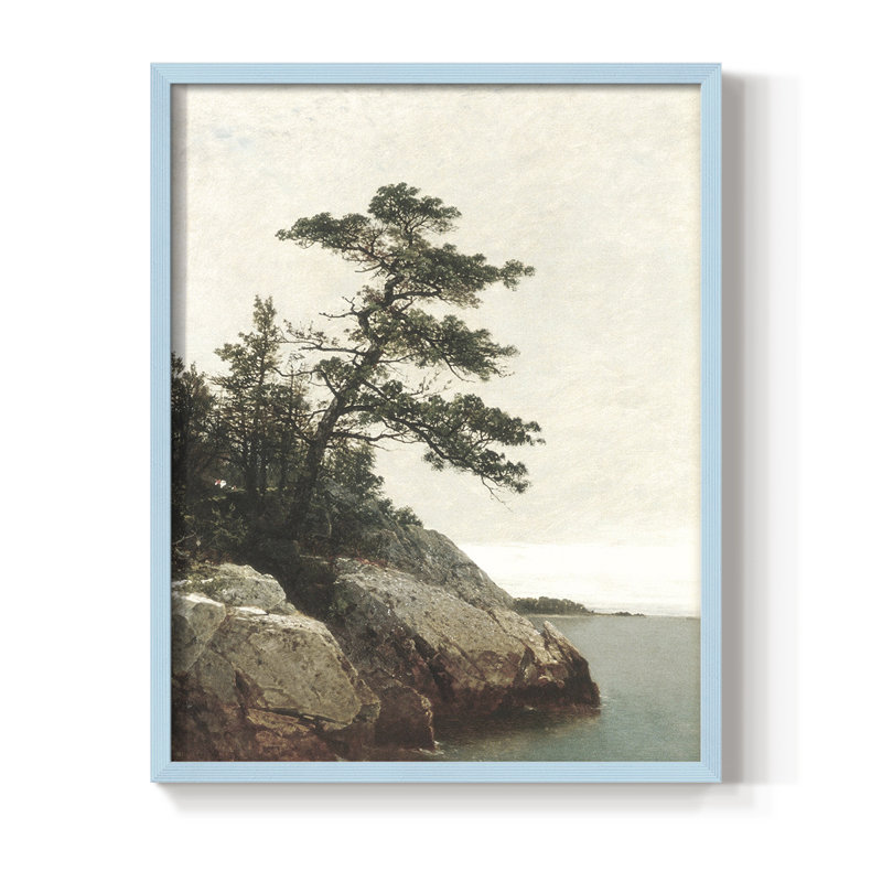 Impression encadrée rétro Vintage Nautical Print - bois massif, H 21 po x l 17 po, Bleu